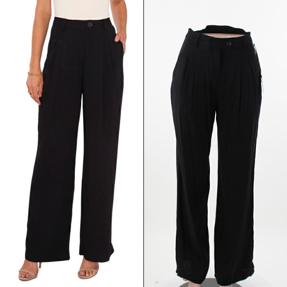 1.STATE Pleated Trousers in Rich Black